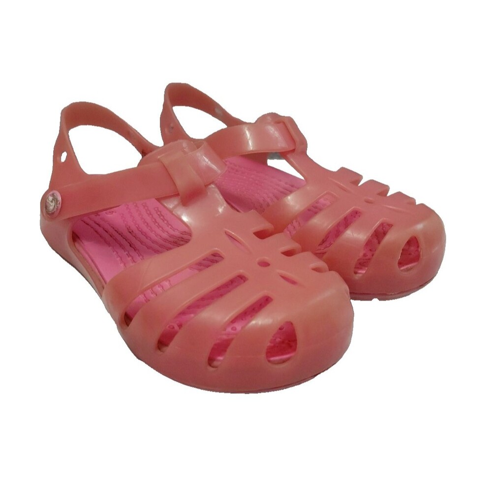 Crocs Fisherman Jelly Sandals Isabella Pink Toddler 9C Waterproof